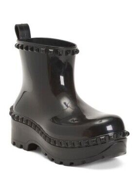 Carmen Sol Graziano Glossy Black Rain Ankle Boot